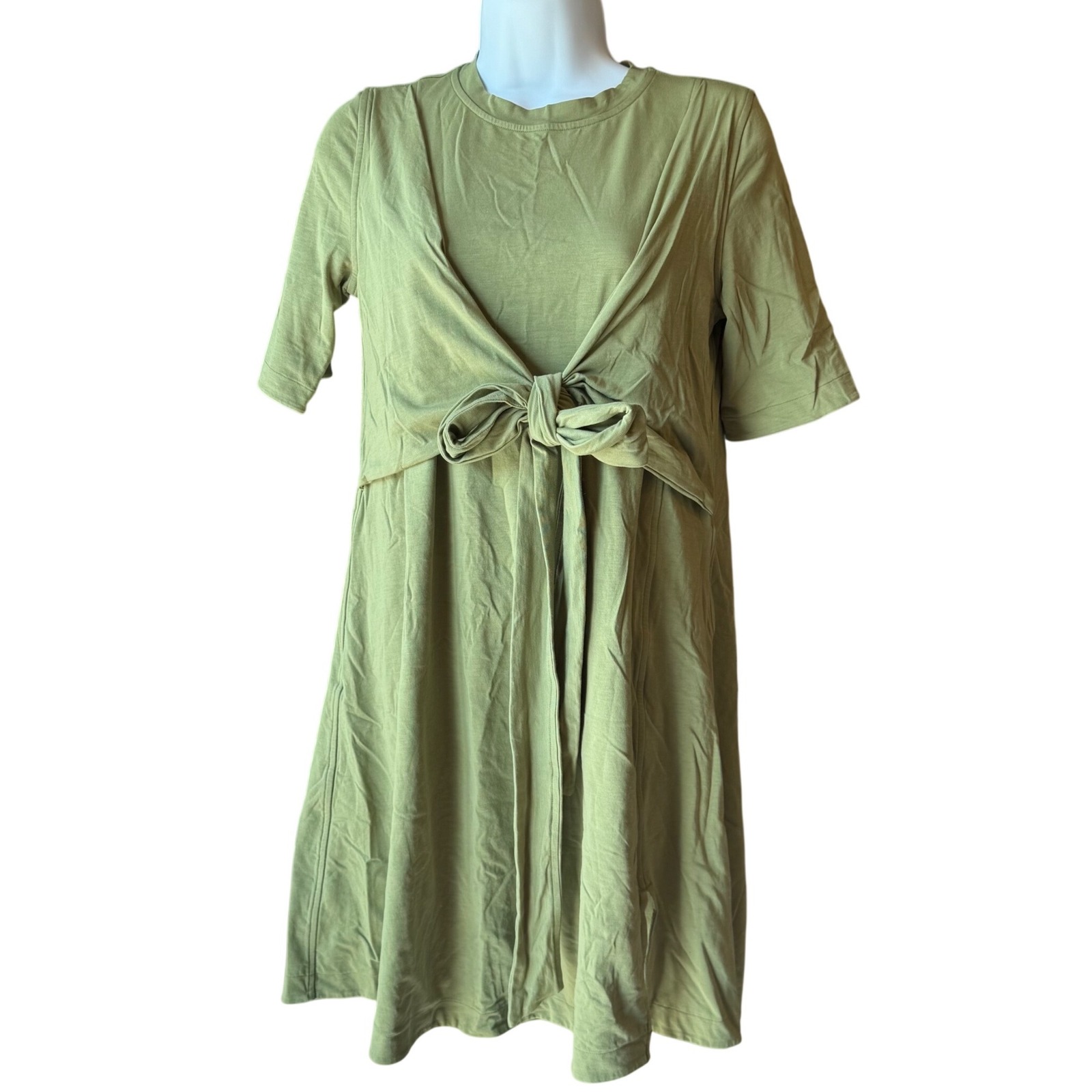 Lululemon Cotton Wrap-Front T-Shirt Dress Bronze Green Size 4